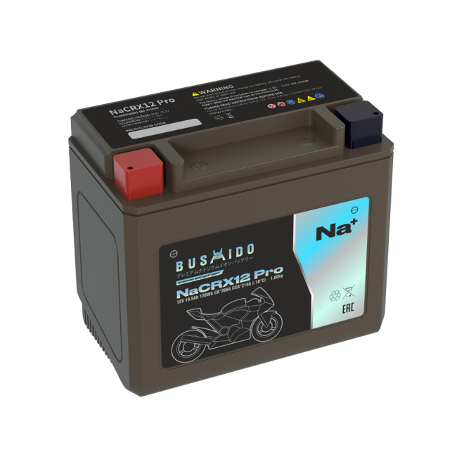 Мото BUSHIDO NaCRX12 pro (YTX12-BS, 10,5Ah) пр