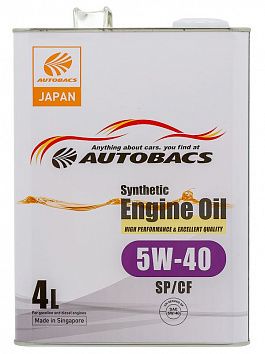 Autobacs Engine Oil Synthetic 5w40 SP/CF 4л фото 265x354