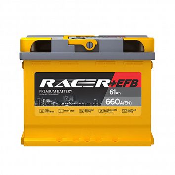 Автомобильный аккумулятор RACER+EFB 61.0 фото 354x354