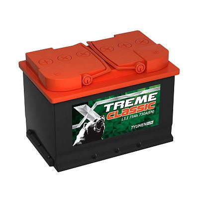 Автомобильный аккумулятор X-treme CLASSIC (Тюмень) 75.1 фото 400x400