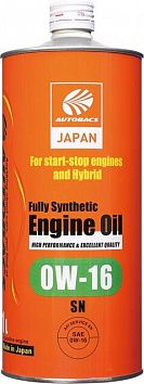 Autobacs Engine Oil FS 0w16 SN 1л фото 133x354