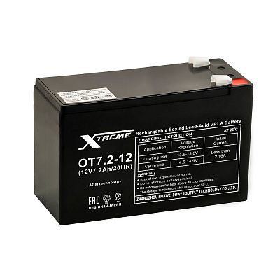 Аккумулятор Xtreme VRLA 12v  7.2Ah (OT7.2-12) фото 400x400