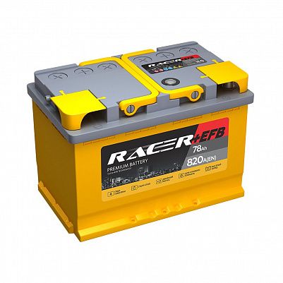 Автомобильный аккумулятор RACER+EFB 78.0 фото 401x401